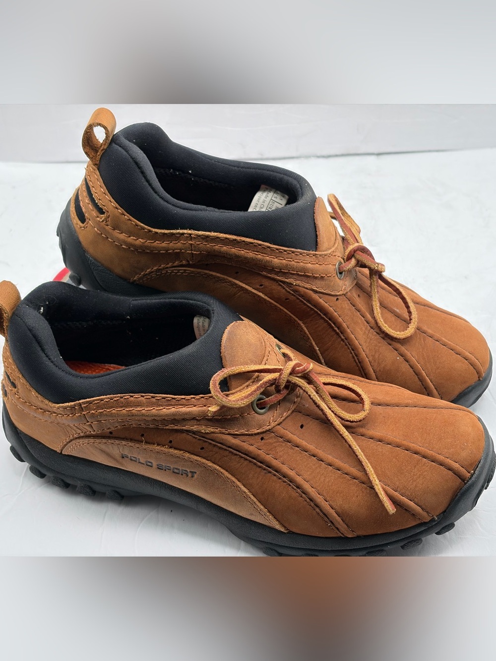 Ralph Lauren Polo Sport Rambler Duck Shoes Women’s 7.5 Brown/Tan Black Slip On